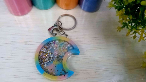 Gantungan Tas Shaker Resin Isi Manik Gantungan Kunci Karakter Lucu Warna Kombinasi Pastel Termurah