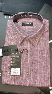 Áo sơ mi nam size 3843 Owen Slimfit dài tay chất sợi cafe mềm mát tự nhiên - Menswear Có Cổ Cổ Tròn