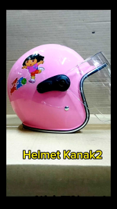 HEMEMT KID FULL TOPI KELEDAR PENUH KANAK BUDAK CARTOON CLEAR VISOR HELMET MOTORCYCLE BIKE SCOOTER SAFETY 1PCS