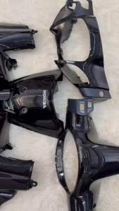 ชุดสีเวฟ 125s หัวเถิก สีดำล้วน ปี2002 สติ๊กเกอร์ลายแต่งสีดำ งาน ARM