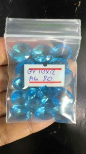 AQUAMRINE พลอย เพชร GLASS กะรัต 10x12 มม (10 เม็ด PIECES) สีแชมเปญ BRILLIANT AQUAMARINE DIAMOND CZ OVAL CUT SHAPE