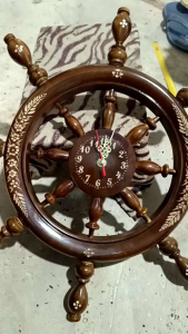 Jam Dinding Nahkoda Ukuran Sedang Kayu Jati