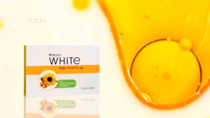 Natura White Kojic acid Soap with Sunflower & Vitamin C 135g for Brighter Smoother and Younger Skin