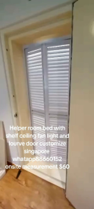 Helper room bed with shelf customize singapore/bomb shelter/store room/unity