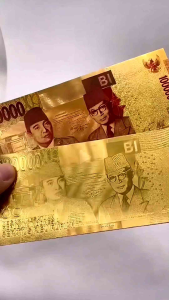 Koleksi Uang Gold Foil Edisi Khusus 100000 Ribu Soekarno 1999