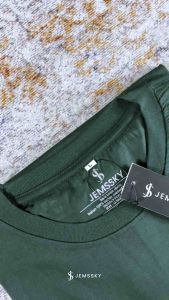 Jemssky - Kaos Distro Polos T-shirt Cotton Combed 30s - Hijau Botol