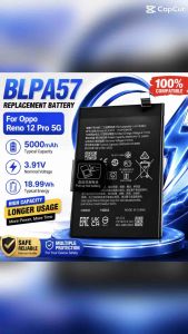 BLPA57 Replacement Battery for Oppo Reno 12 Pro 5G 5000mAh Typical Capacity 3.91V Nominal Voltage 18.99Wh Typical Energy Li-Ion Polymer Battery Type