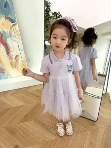 M22 Kuromi Lace Polo Dress Kids Girl Dress