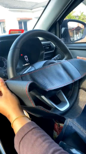 Cover Stir Mobil JAHIT SENDIRI Ukuran 37 38cm Bahan Kulit PU Sarung Setir Anti Slip Licin BB