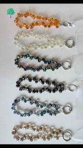 Charm - Premium Glitter light weighted Crystal · Faceted Beaded Phone Charm Pendant Wrist Lanyard Anti Lost Keychain with Clasp for iPhone Samsung Phone Case Bag Decoration