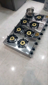 Bếp 8 lò Đầu Đốt hơp kim nhôm  điếu inox 430   nhỏ gọn giá bình dân chuyên mỳ cay bánh xèo sale lấy 5**