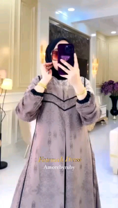 damla id gamis motif simple kekinian produk terbaru Amore by ruby edisi fatema dress