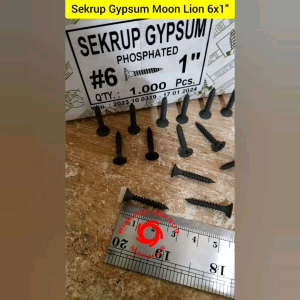 (1 Box) Sekrup Gypsum Moon Lion 6x1" / Skrup Gipsum 2.5CM