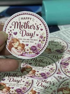 Mother’s Day Round Stickers | Cute Floral Gift Labels for Packaging Cake Boxes & Gift Bags