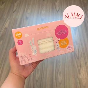 Bông Tẩy Trang Hộp Vuông Mannings Guardian Silky Soft Side Sealed Cotton Puff 100 Miếng