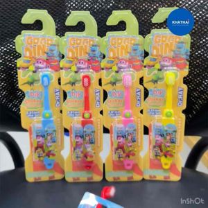 แปรงสีฟันเด็กขนนูม - Dr.Ray, 0.5-3 ปี, พร้อมสติกเกอร์สุดเก๋, 4 สี