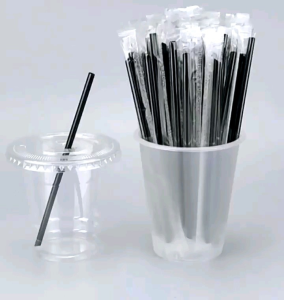 Sedotan Steril Hitam Printingan 500 PcsSedotan Plastik Hitam Selindo 6mm 20cm.