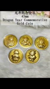 Lucky Dragon Year Commemorative Gold Coin/45mm/龙年纪念金币 Lucky Dragon 2024 Coin Madden 24 Coin - Lazada