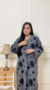 PROMO Dress Jumbo Semata Kaki Lengan 7/8 Rayon Halus Busui Friendly Dress Wanita Motif Kekinian 2024 Dress Terbaru Dress Cantik Nyaman Tebal dan Adem
