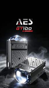 AES - Single Lens BI LED Laser Projector Foglight For Vehicle (6000K) Hi/Low Beam In Aluminum Case