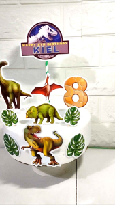 Jurassic Dinosaur Cake Topper (High-quality Personalize Ready-to-use)