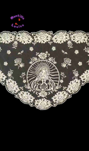 Mantilla Kerudung Misa Gereja Katolik Gaya Tradisional Spanyol Catholic Veil - Mary & Peony