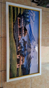 Hiasan dinding lukisan cetak Pemandangan indah plus bingkai uk 100x50cm