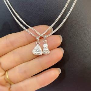 Vòng cổ bạc s925 Phật Bà Phật Di Lặc bình an may mắn cho bé yêu luôn vui vẻ lạc quan