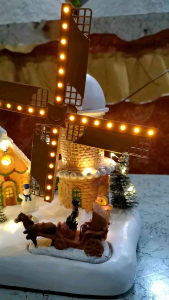 GINGERBREAD AND SNOWMAN  CHRISTMAS AT WINDMILL HOUSE ( CHRISTMAS VILLAGE DISPLAY )