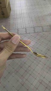 ✔️(1แพคได้12ชิ้น มีคลิปรีวิว) ช้อน ช้อนกาแฟ ช้อนกาแฟสีทอง แบบหนา รุ่นJ-10105 (#1996881278)