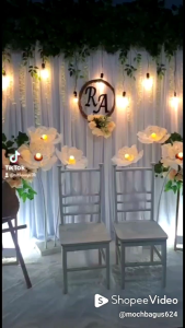 KELOPAK BUNGA/CUP BUNGA + FITINGAN DEKORASI TAMAN RUMAH CAFE RESTORAN CANTIK MURAH TERLARIS BAHAN KAIN ORGANDI DIAMETER 40 CM