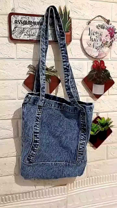 TOTE BAG TAS SLEMPANG JEANS DENIM CASUAL PALING TRENDI VIRAL