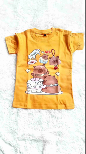 Atasan Baju Kaos Anak boneka Capybara lucu estimasi Anak Perempuan usia 1-10 tahun sablon DTF