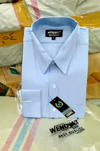 Wendya.T Kemeja Pria Formal Warna Biru Telor Asin✓Kemeja Polos Lengan Panjang