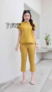 เสื้อลินินแท้100% คอเต่าแขนสั้น