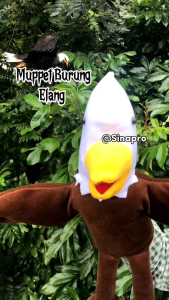 Boneka Tangan Muppet Hewan Karakter Elang / Gagak Boneka Edukasi Anak Mulut Bisa Buka Tutup Handpuppet / Boneka Donggeng Pentas