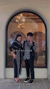 Raisa Dress Black Ivory Lengan Panjang - Couple Tenun