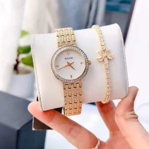 ĐỒNG HỒ NỮ CHÍNH HÃNG BULOVA 98L278 Quartz Phantom Gold-Tone Crystal