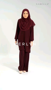🌹SUIT MERLYN by SABELLA🌹 Suit Dewasa Baju dan Seluar Plain (Size 1 2 3) READY STOCK