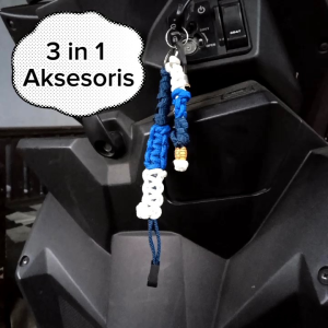 3 in 1 Gantungan kunci motor/phone strap/aksesoris tas (penarik resleting) edisi Brigez Gbr Moonraker XTC Club