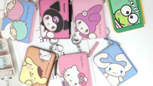 Sanrio Kawaii Wallet Leather Coin Purse Keychain