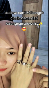 Cincin Nama Titanium Anti Karat Anak Dewasa & Cincin Wanita
