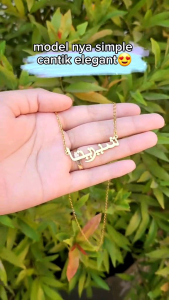 Kalung Nama Arab Titanium Anti Karat Anak Dewasa: Aksesoris Wanita Fashion