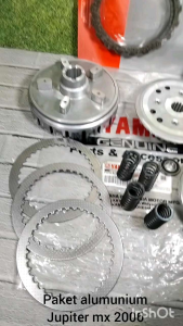 Paket alumunium kopling Jupiter Mx 2006 2007 kopling tangan +  kampas kopling + plat gesek + kaki 4 + lawan + perkopling + bearing 6901 )