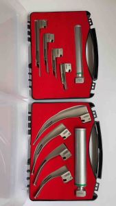 Premium Laryngoscope Fiber Optic 4 Blades German Stainless