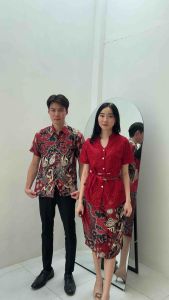 F348 Couple Pasangan Batik / One Set Batik Wanita dan Kemeja