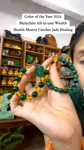 Color of the year 2026 Malachite Green Jade Green Tiger Eye Blessed Cleansed Wealth Activator Money Magnet Charm