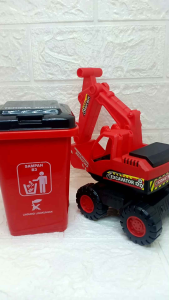 Mainan Anak Mobil Truk Beko dan Tong Sampah 1Set