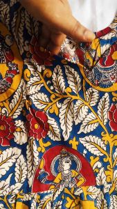 Taaraluxe |Kalmkaari  pure cotton frock  with pockets| frock with long gera|