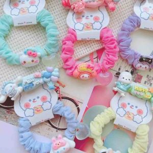|SANTO.NE| HDXCQ009+FJ068 SANRIO HAIR BAND HAIR CLIP TWO PCS SET CUTE 三丽鸥马卡龙色 PUFF 圈 发夹 2件套 发圈 糖果色 可爱